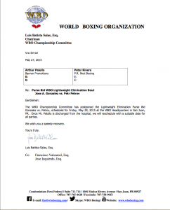 WBO Light Gonzalez v. Petrov posponed PB