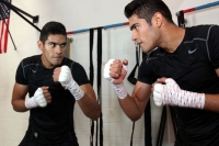 June 2, 2015,Marina del Rey,Ca.   --- Undefeated Mexican knockout artist and No. 2-world-rated super middleweight contender  Gilberto "Zurdo" Ramirez works out for his upcoming all-action card which he will headline on Friday, June 26, at State Farm Arena in Hidalgo, TX.  Ramirez will be taking on DERECK "The Black Lion" EDWARDS in a 10- round super middleweight bout which will be televised live on The MetroPCS Friday Night Knockout on truTV® at 10:00 p.m. ET.  The live boxing series is presented by truTV and Top Rank®, and produced in association with HBO Sports®.  Find truTV on YOUR TV:  http://trutvishere.com/ Promoted by Top Rank and Zapari Boxing Promotions, in association with Nord Boxing Promotions and Zanfer Promotions,  tickets to the Ramirez-Edwards boxing event are priced at $35, $25, $15, plus VIP tables of ten (10) at $800, $650 and $550, tickets can be purchased at the State Farm Arena box office, online at www.ticketmaster.com or by phone at (956) 843-6688. ---   Photo Credit : Chris Farina - Top Rank (no other credit allowed)  copyright 2015