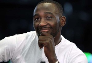 August 24, 2015,  Omaha, Nebraska  --- WBO Jr. Welterweight  champion Terence Crawford(R) (26-0, 18 KOs) attends a  press conference in Omaha, Nebraska Monday to announce his upcoming title defense against world-rated contender Dierry Jean (29-1, 20 KOs), from Montréal, Québec, Canada. Jean lost his passport and was unable to attend.     Promoted by Top Rank®, in association with Tecate, the Crawford vs. Jean championship fight will take place Saturday, October 24, at the CenturyLink Center. The championship event will be televised live on HBO World Championship Boxing®, beginning at 9:30 p.m. ET/PT.   ---   Photo Credit : Chris Farina - Top Rank (no other credit allowed)  copyright 2015
