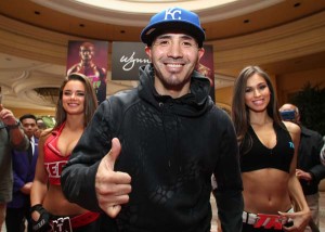 Nov 4 , 2015, Las Vegas,Nevada .  --- Former world champion Brandon Rios makes his grand arrival for his upcoming title fight against  WBO Welterweight Champion  Timothy "Desert Storm" Bradley Jr. , Saturday, Nov. 7, at the Thomas & Mack Center in Las Vegas on HBO.  --- Photo Credit : Chris Farina - Top Rank (no other credit allowed) copyright 2015
